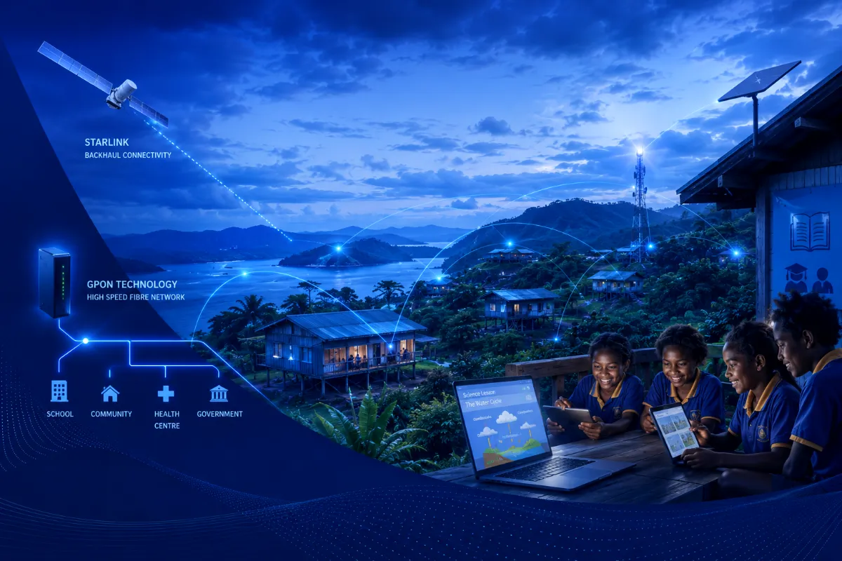 Students in Papua New Guinea learning online with WISP internet